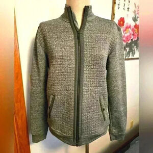 TED BAKER LONDON MEN'S QUILTED LIGHTWEIGHT GRAY BOMBER JACKET. SIZE 4.